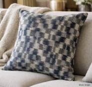 Pair of MALINI 'Nadia' Premium Feather Filled Scatter Cushions, in a Modern Ikat Pattern -