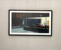 1 x Framed Art Print Of Edward Hopper's Iconic 1942 Oil Painting, Nighthawks - Original Price £210.