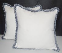 2 x ANDREW MARTIN Luxury British Handmade Duck Feather-Filled Chunky Scatter Cushions - RRP £318