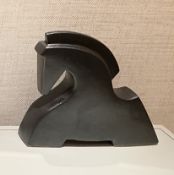 1 x Elegant Cheval Horse Statue in Matt Black - Decorative Objet D'art Sculpture Figurine - Ref: