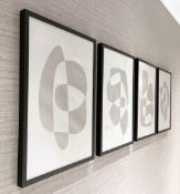 Set Of 4 x 'Soft Shape' Framed Art Prints - Ref: OWO029 / INNR-HLL - CL1079 - Location: Altrincham