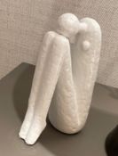 1 x 'Think About It' White Resin Table Ceramic Statue Figurine  in White - Ref: - CL1079 - Location: