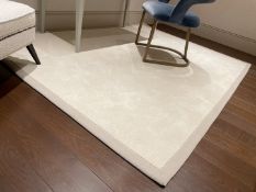 1 x Luxurious Handwoven Wool Bedroom / Dressing Room Rug in Pale Beige - 2.3-Metres Long