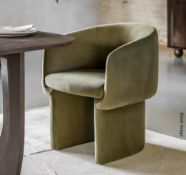 6 x GALLERY DIRECT 'Holm' Premium Upholstered Dining Chairs in Moss Green - Original Value £1,437