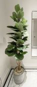 1 x Realistic Premium Artificial Fiddle Leaf Fig Tree in Planter - Ref: OWO064 / IN-HLWY-BED1+2 -