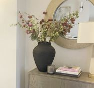 1 x Sculptural Textured Vase in Black, H46cm - Dimesions Ref: LNG+DIN - CL1079 - Location: