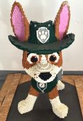 1 x Large 3.9ft Lego Brick Sculpture of a Cartoon Style Chihuahua Rescue Puppy with Stainless Base