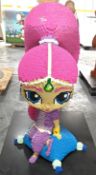 1 x Large 4.6ft Lego Brick Sculpture of a Cartoon Style Middle Eastern Genie with Bright Pink Hair