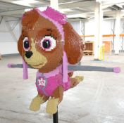 1 x Large 5.9ft Lego Brick Sculpture of a Cartoon Style Flying Rescue Puppy with Platform