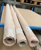 3 x Rolls Of Upholstery Fabric By Loaf, “Clever Woolly” Range, In Pale Pink Fr. Total Approx. 6.