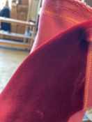 1 x Roll Of Approx 6 Metres Of Linwood Velvet Upholstery Fabric In Deep Berry Red - Ref: HF230 -