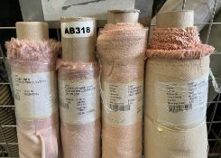 4 x Assorted Rolls Of Pink Upholstery Fabric By Loaf From The Clever Range. Suitable For