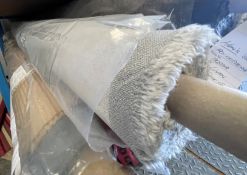 1 x 10M Roll Of Heavy Textured Upholstery Boucle Fabric In Neutral Stone Colour With Sheen