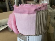 1 x Roll of Andrew Martin ‘Mossop’ Ribbed Upholstery Fabric in Bubble Gum Pink - Approx. 5 Metre