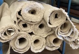 12 x Rolls of Commercial Grade Fabric in a Neutral Textured Weave - Approx. 35 Metres in Total -