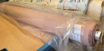 1 x 12.9M Roll Of Upholstery Fabric Titled “Sanna” In Potter’S Pink (Cleverly J242), A Soft Blush-