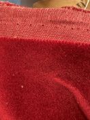 1 x Roll Of Red Upholstery Fabric With Soft Pile Velvet-Style Finish And Woven Backing. Suitable For