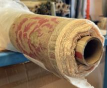 1 x 7.15M Roll Of Aquitaine Linen Upholstery Fabric In ‘Faith L Dat’ Design, Shade Rose Quartz. A