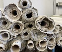 14 x Rolls of Linwood Khaki Coloured Fabric, Approx 40 Metres In Total - Ref: EAM113 - CL1088 -