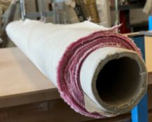 1 x 5M Roll Of Textured Woven Upholstery Wool Fabric Boucle In Pink And Natural Tones With