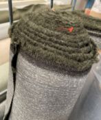 1 x Roll Of Approx 3 Metres Of Heavy Textured Boucle-Style Upholstery Fabric In Olive And Charcoal