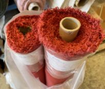 2 x Rolls Of Upholstery Fabric Rolls In A Rich Ruby Red Terracotta Colourway - Approx 7 Metres In