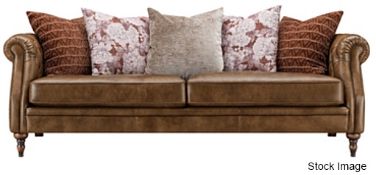 1 x Winslet Luxury 4-Seater Sofa, Upholstered in a Premium Leather & Fabric - Original Price £2,690