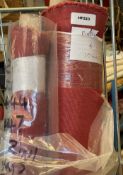 2 x Rolls Of Upholstery Fabric Rolls In A Rich Ruby Red Terracotta Colourway Approx 11 Metres In
