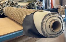 1 x 14M Roll Of Houdini Blueberry Colour Coated Upholstery Fabric Faux Leather With Textile Backing,