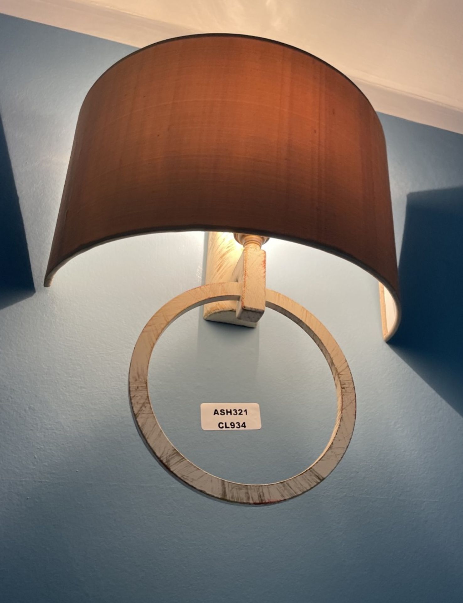 1 x Luxury Artisan Wall Lamp with Fabric Shade - NO VAT ON THE HAMMER