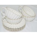 4 x MAISON MARGAUX Glazed Ceramic Shell Coffee Cups with 3 x Saucers - Original Price £115.00