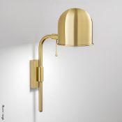Pair of 'Lume' Luxury Wall Light Fittings in a Brushed Brass with Opal Acrylic Diffusers