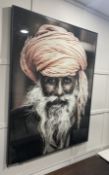 1 x Large 1.4 Metre Tall Framed Photographic Image Wall Art of Old Wise Man *See Condition* Recently