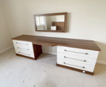 1 x Set of Neville Johnson Fitted Bedroom Furniture (Dresser + Mirror + Storage) - Ref: - CL1084 -