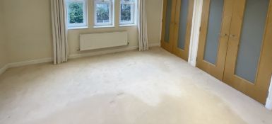 1 x Quality Fitted Bedroom Carpet In Light Cream Finish, Complete With Cloud 9 Underlay Beneath. -