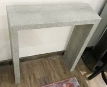 1 x CH Faux Shagreen Leather Covered Console Table - Recently Removed from a Luxury