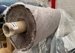 1 x Large 52 Metre Roll Of Ian Mankin 'Jura Light Dyed Grey' Premium Upholstery Fabric Featuring A