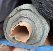 1 x 30 Metre Roll Of Designer Chenille / Velour Upholstery Fabric, In A Sage Green Hue - Ref:
