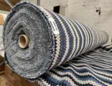 1 x 27 Metre Roll Of Romo 'Taza' Commercial-Grade Jacquard Weave Upholstery Fabric in Buxton Blue