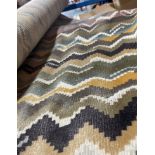 1 x 1-2 Metre Roll Of Premium Chenille Upholstery Fabric Featuring A Striking Aztec / Ikat-