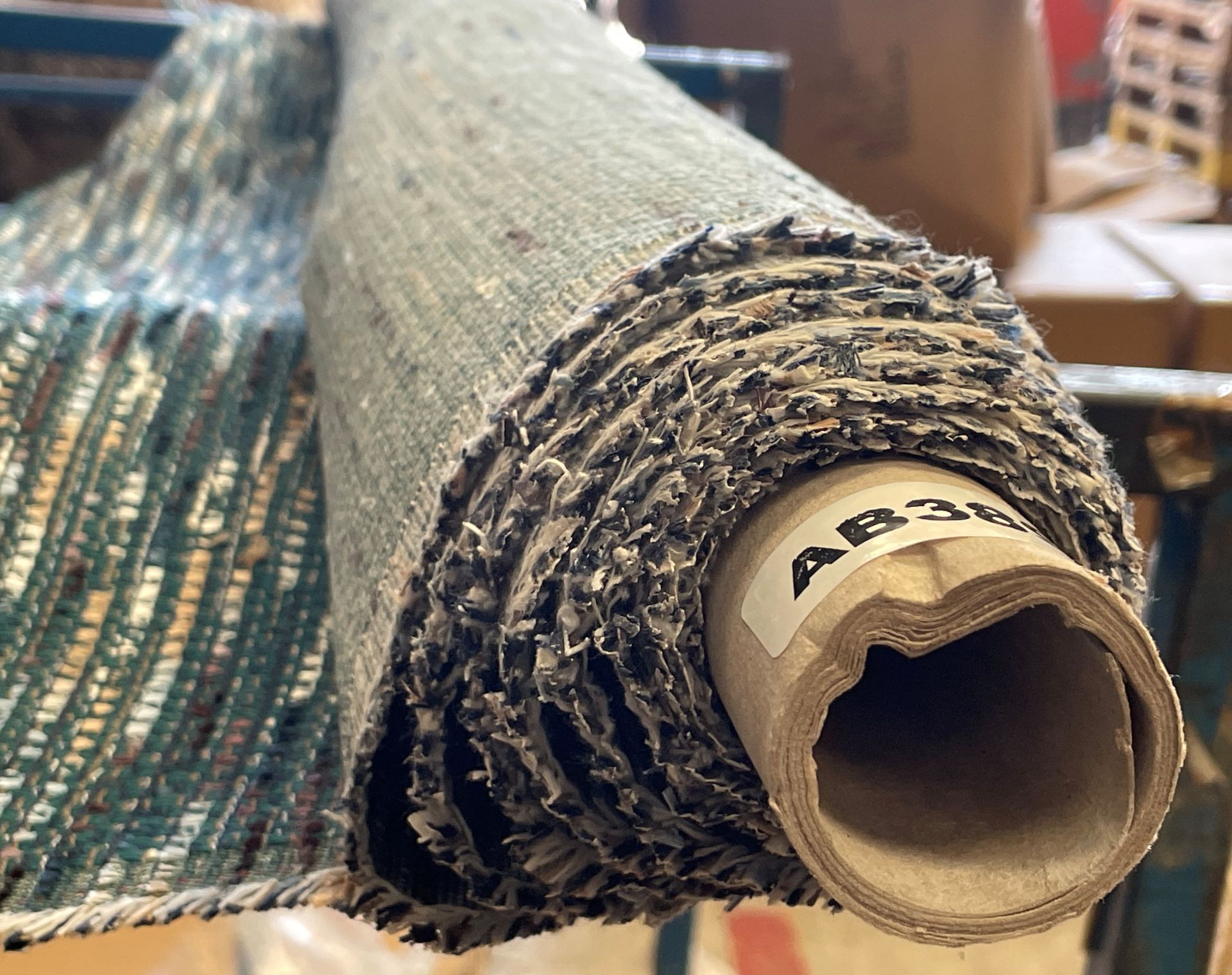 1 x 2m Roll Of Designer Textured Chenille Heavyweight Upholstery Fabric In An Emerald Green Multi-To