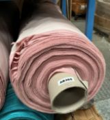 1 x 30-Metre Roll Of Linwood Luxury Velvet-Style Upholstery Fabric In Soft Blush Pink - Ref: AB366 -