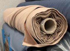 1 x 7-9 Metre Roll Of Luxury Plush Velvet Upholstery Fabric In Champagne Velvet - Ref: AB334 -