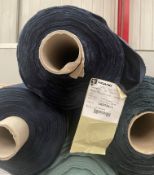 1 x 33 Metre Roll Of Vigano “Ada” Premium Cotton Velvet Upholstery Fabric In Midnight Blue - Ref: