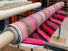 1 x 8-10 Metre Roll Of Premium Designer-Inspired Velvet-Style Upholstery Fabric In A Multicoloured