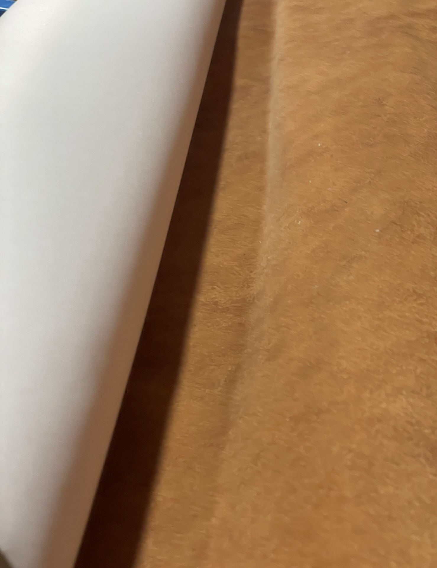 1 x 10-12 Metre Roll Of Premium Faux Suede Upholstery Fabric In Tan - Ref: KAS439 - CL1088 - - Image 5 of 6