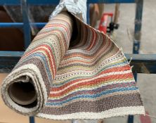 1 x Roll Of GP & J Baker “Sasmord” Designer Upholstery Fabric In A Multicoloured Woven Striped