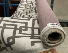1 x 2-3 Metre Roll Of Contemporary Geometric Upholstery Fabric In A Taupe & Ivory Interlocking