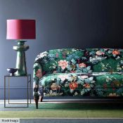 1 x 1-2 Metre Roll Of LINWOOD Omega Prints 'On the River' Premium Velvet Upholstery Fabric