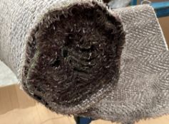 1 x 4-5 Metre Roll Of Heritage Designer Heavyweight Textured Chenille Upholstery Fabric In Taupe &